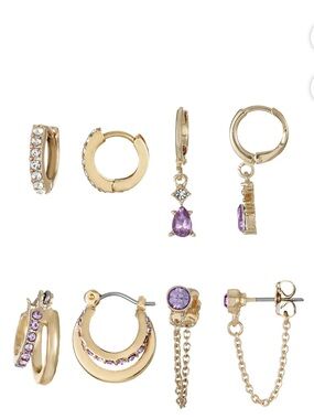 Crystal Hoop and Drop Earring Set